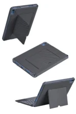 Uray store Apple T5508D iPad 2022 10.9 (10.Nesil) Kılıf Palermo Ledli Klavyeli Standlı Tablet Kılıfı - Siyah - Görsel 4