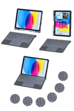 Uray store Apple T5508D iPad 2022 10.9 (10.Nesil) Kılıf Palermo Ledli Klavyeli Standlı Tablet Kılıfı - Siyah - Görsel 5