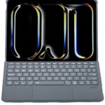 Uray store Apple T5510D iPad Pro 13 (2024) Kılıf Palermo Ledli Klavyeli Standlı Tablet Kılıfı - Siyah