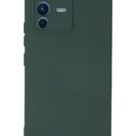 Uray store Vivo V23 5G Kılıf Nano içi Kadife Silikon - Koyu Yeşil