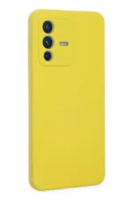 Uray store Vivo V23 5G Kılıf Nano içi Kadife Silikon - Sarı - Görsel 3