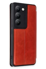 Uray store Vivo V30 Lite 4G Kılıf Flip Cover - Kırmızı - Görsel 2