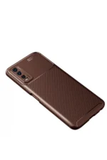 Uray store Vivo Y11S Kılıf Auto Focus Karbon Kapak - Kahverengi - Görsel 2