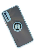 Uray store Vivo Y11S Kılıf Montreal Yüzüklü Silikon Kapak - Buz Mavi - Görsel 2