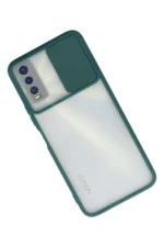 Uray store Vivo Y11S Kılıf Palm Buzlu Kamera Sürgülü Silikon - Yeşil - Görsel 2