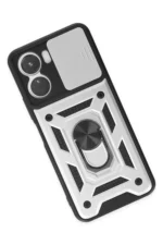 Uray store Vivo Y16 Kılıf Pars Lens Yüzüklü Silikon - Gümüş - Görsel 3