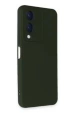 Uray store Vivo Y17S Kılıf Nano içi Kadife Silikon - Koyu Yeşil - Görsel 2