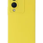 Uray store Vivo Y17S Kılıf Nano içi Kadife Silikon - Sarı
