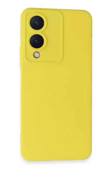 Uray store Vivo Y17S Kılıf Nano içi Kadife Silikon - Sarı