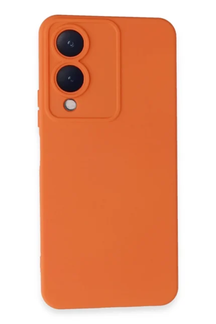 Uray store Vivo Y17S Kılıf Nano içi Kadife Silikon - Turuncu