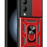Uray store Vivo Y17S Kılıf Pars Lens Yüzüklü Silikon - Kırmızı