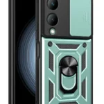Uray store Vivo Y17S Kılıf Pars Lens Yüzüklü Silikon - Yeşil