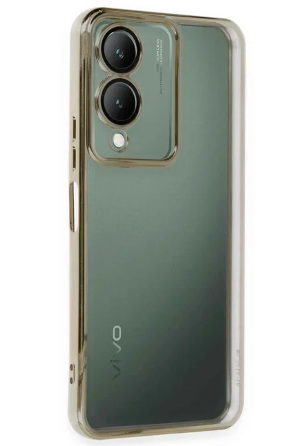 Uray store Vivo Y17S Kılıf Razer Lensli Silikon - Gold