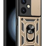 Uray store Vivo Y27 Kılıf Pars Lens Yüzüklü Silikon - Gold