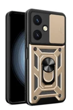 Uray store Vivo Y27 Kılıf Pars Lens Yüzüklü Silikon - Gold