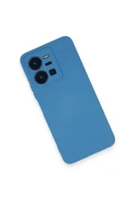 Uray store Vivo Y35 Kılıf Nano içi Kadife Silikon - Mavi - Görsel 3