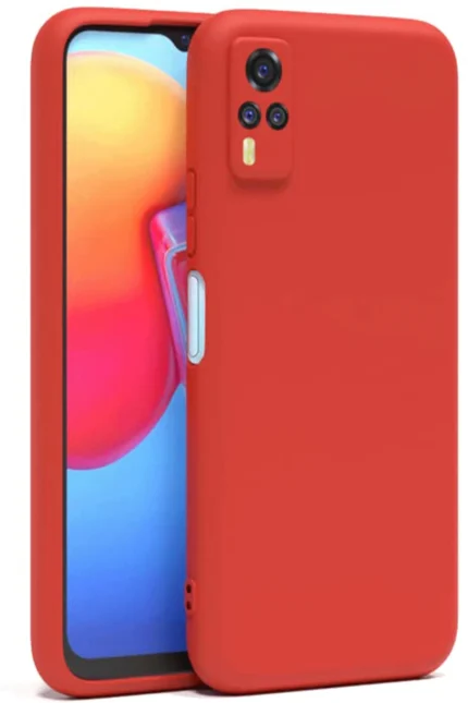 Uray store Vivo Y53S Kılıf Nano içi Kadife Silikon - Kırmızı