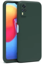 Uray store Vivo Y53S Kılıf Nano içi Kadife Silikon - Koyu Yeşil