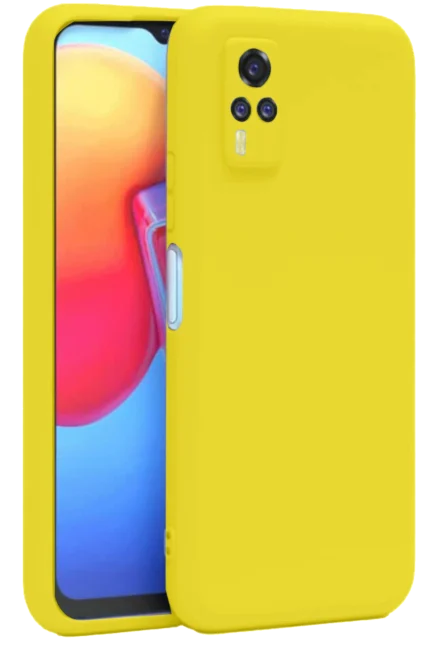 Uray store Vivo Y53S Kılıf Nano içi Kadife Silikon - Sarı