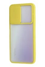 Uray store Vivo Y53S Kılıf Palm Buzlu Kamera Sürgülü Silikon - Sarı - Görsel 3