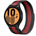 Uray store Watch 20mm Metal Mıknatıslı Kordon - Siyah-Kırmızı