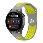 Uray store Watch 20mm Spor Delikli Kordon - Gri-Yeşil