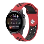 Uray store Watch 20mm Spor Delikli Kordon - Kırmızı-Siyah