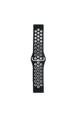 Uray store Watch 20mm Spor Delikli Kordon - Siyah-Beyaz - Görsel 2