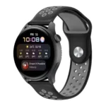 Uray store Watch 20mm Spor Delikli Kordon - Siyah-Gri