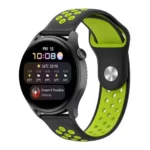 Uray store Watch 20mm Spor Delikli Kordon - Siyah-Yeşil
