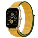 Uray store Watch 22mm Hasırlı Cırtcırtlı Kordon - Sarı