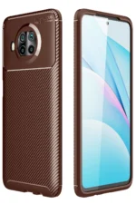 Uray store Xiaomi Mi 10T Lite Kılıf Auto Focus Karbon Kapak - Kahverengi