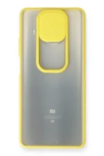 Uray store Xiaomi Mi 10T Lite Kılıf Palm Buzlu Kamera Sürgülü Silikon - Sarı - Görsel 2