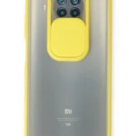 Uray store Xiaomi Mi 10T Lite Kılıf Palm Buzlu Kamera Sürgülü Silikon - Sarı
