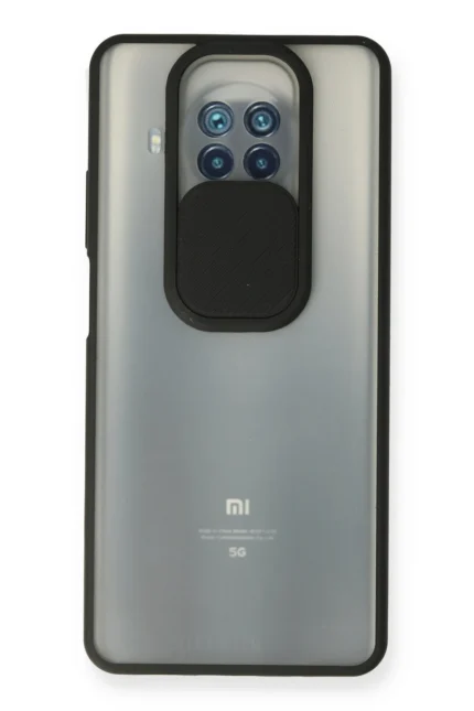 Uray store Xiaomi Mi 10T Lite Kılıf Palm Buzlu Kamera Sürgülü Silikon - Siyah