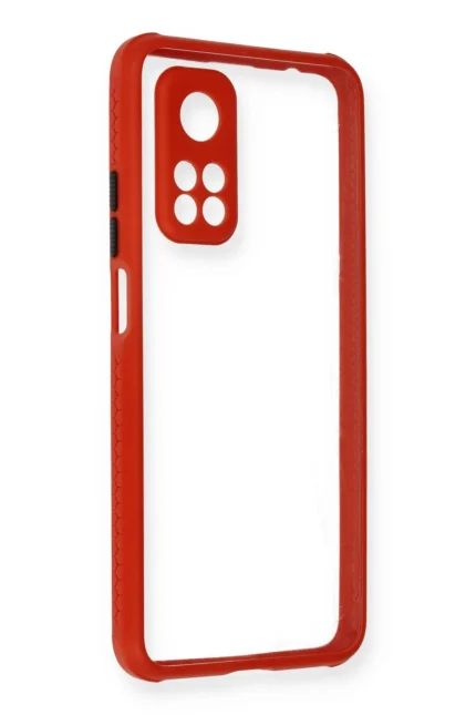 Uray store Xiaomi Mi 10T Pro Kılıf Miami Şeffaf Silikon - Kırmızı