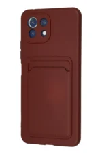Uray store Xiaomi Mi 11 Kılıf Kelvin Kartvizitli Silikon - Bordo - Görsel 3