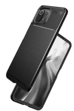 Uray store Xiaomi Mİ 11 Lite Kılıf Auto Focus Karbon Kapak - Kahverengi - Görsel 2