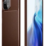 Uray store Xiaomi Mİ 11 Lite Kılıf Auto Focus Karbon Kapak - Kahverengi
