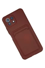 Uray store Xiaomi Mİ 11 Lite Kılıf Kelvin Kartvizitli Silikon - Bordo - Görsel 2