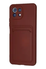 Uray store Xiaomi Mİ 11 Lite Kılıf Kelvin Kartvizitli Silikon - Bordo - Görsel 3