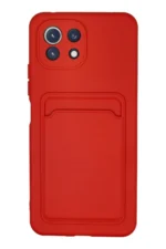 Uray store Xiaomi Mİ 11 Lite Kılıf Kelvin Kartvizitli Silikon - Kırmızı