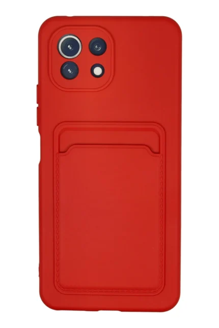 Uray store Xiaomi Mİ 11 Lite Kılıf Kelvin Kartvizitli Silikon - Kırmızı