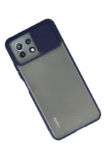 Uray store Xiaomi Mİ 11 Lite Kılıf Palm Buzlu Kamera Sürgülü Silikon - Lacivert - Görsel 2