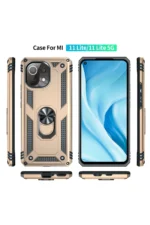 Uray store Xiaomi Mİ 11 Lite Kılıf Sofya Yüzüklü Silikon Kapak - Gold - Görsel 3