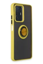 Uray store Xiaomi Mi 11T Pro Kılıf Montreal Yüzüklü Silikon Kapak - Sarı - Görsel 2