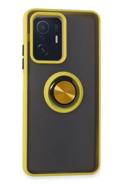 Uray store Xiaomi Mi 11T Pro Kılıf Montreal Yüzüklü Silikon Kapak - Sarı