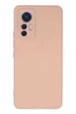 Uray store Xiaomi Mi 12 Lite Kılıf Nano içi Kadife Silikon - Pudra