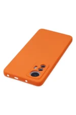 Uray store Xiaomi Mi 12 Lite Kılıf Nano içi Kadife Silikon - Turuncu - Görsel 5