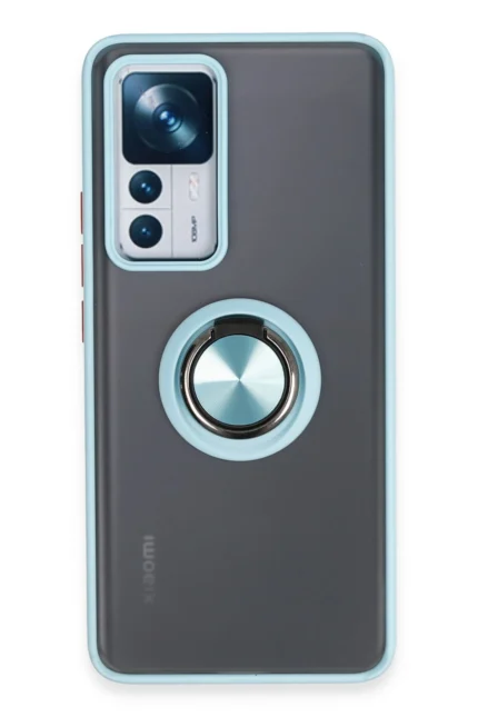 Uray store Xiaomi Mi 12T Pro Kılıf Montreal Yüzüklü Silikon Kapak - Buz Mavi